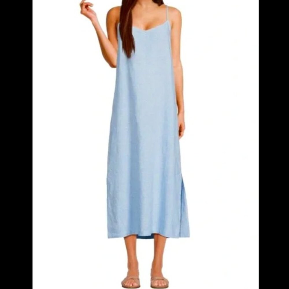 NWT - Saks Fifth Avenue - 100% Linen Spaghetti Strap Midi Dress - Size XS